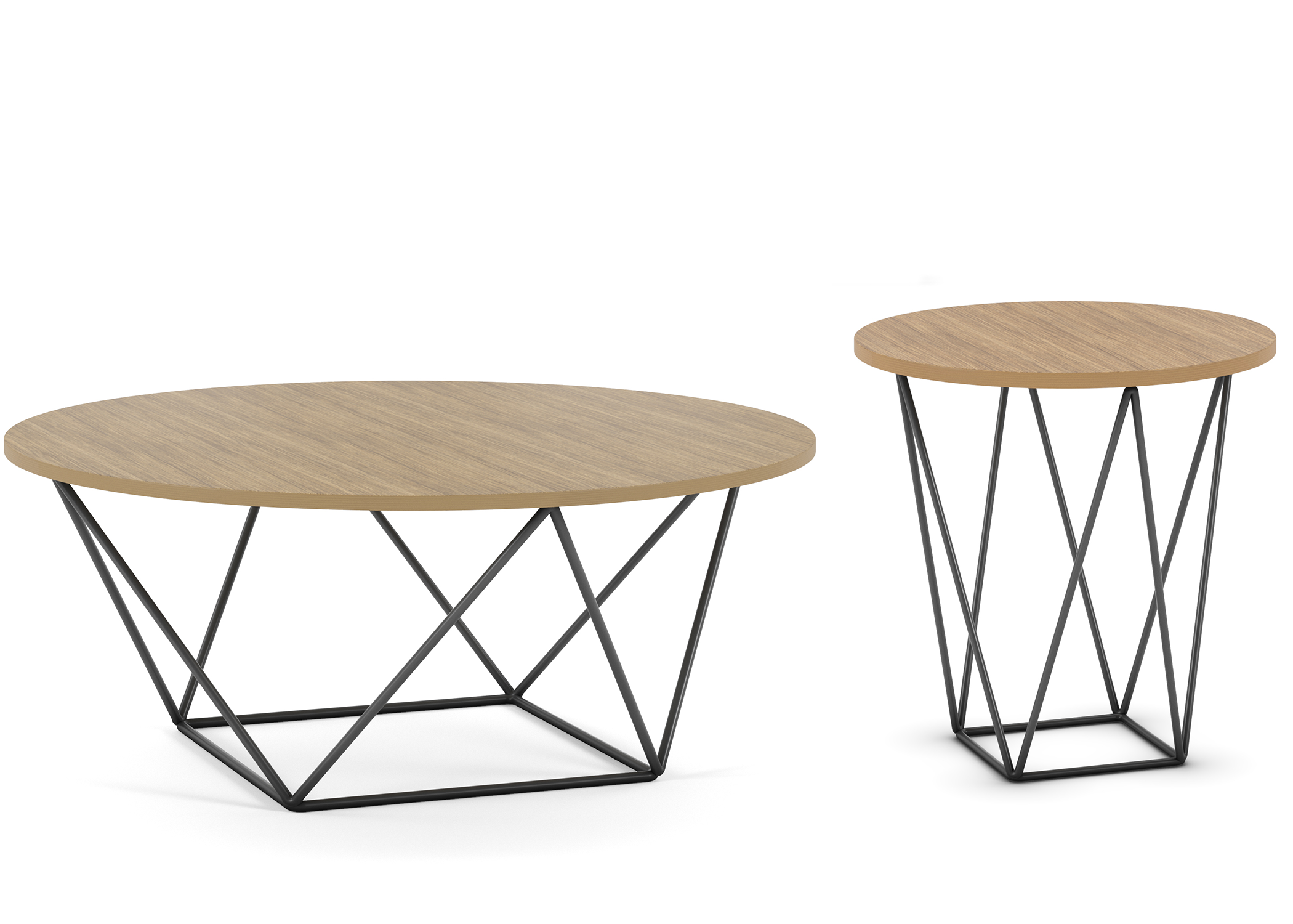 Coffee and Side Table with Black Base