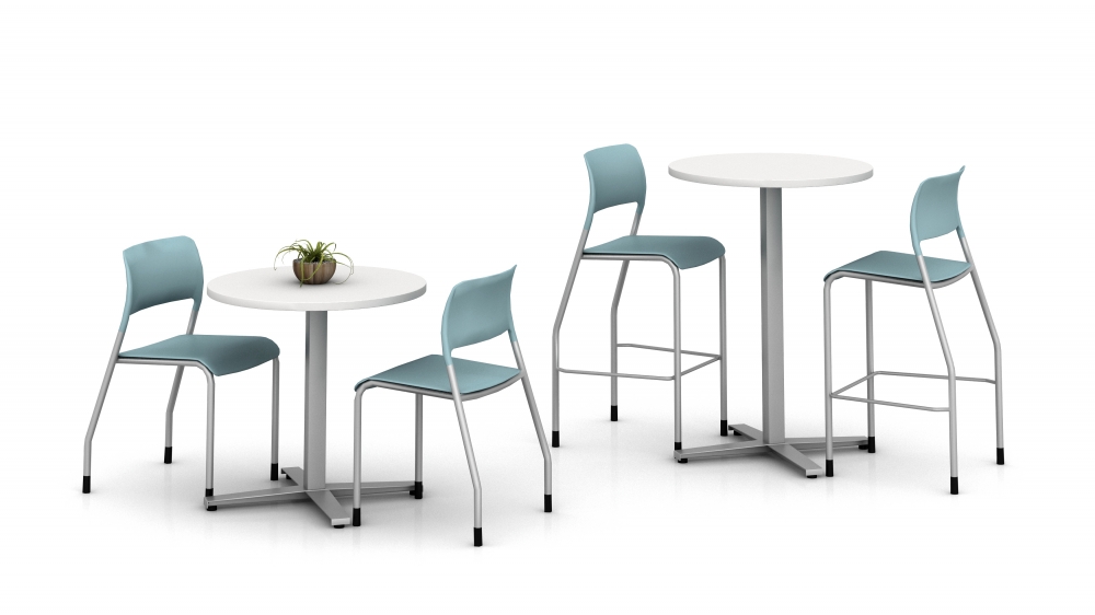 Cafe Tables with Steel X-base