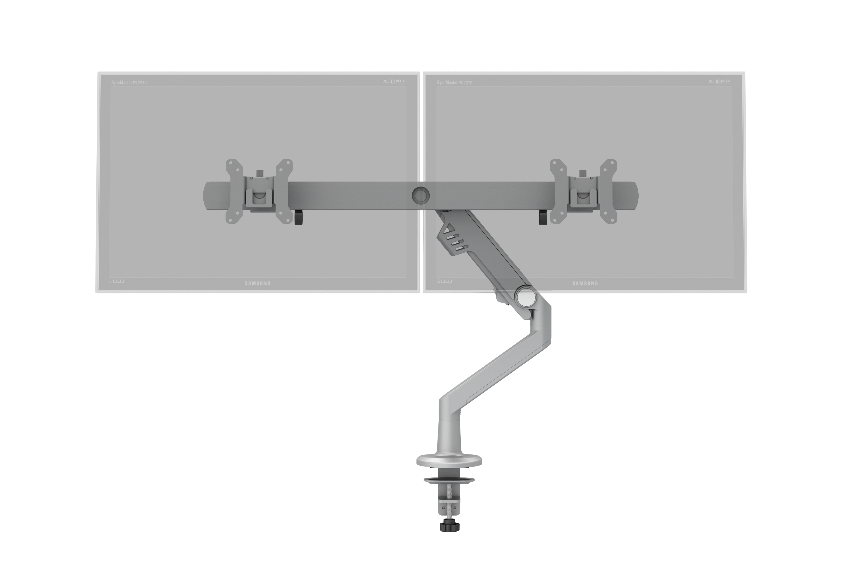 Dual Monitor Arm with Height Adjustable Table